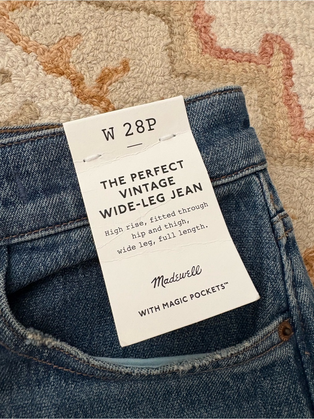 MADEWELL NWT The Petite Perfect Vintage Wide-Leg Jean  size 28P - Picture 8 of 13
